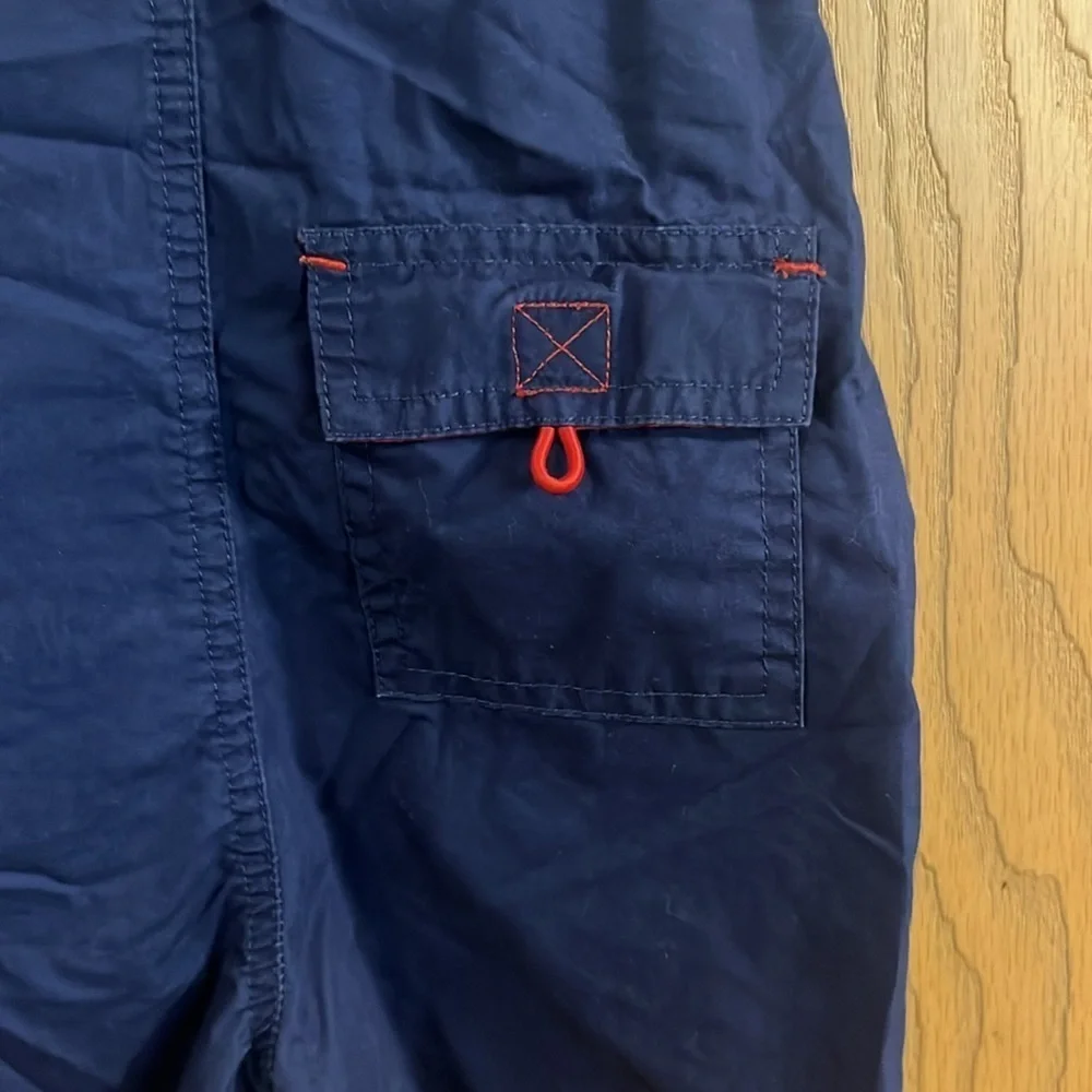 OshKosh B'Gosh Infant Vintage Blue Shorts Overalls‎ 6-9M